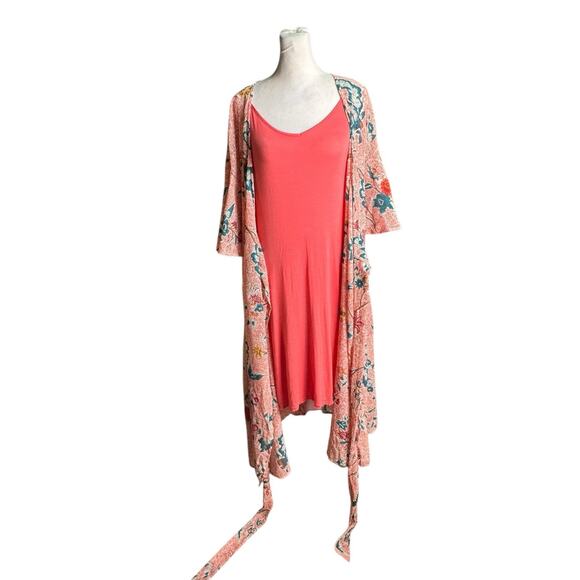 Anthropologie Pink Floral Wrap Dress Sz S Romantic Boho Cottagecore Soft Girl - Picture 4 of 13